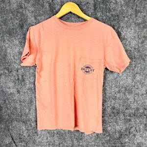 Salt Life Coral Tee with Pocket Logo